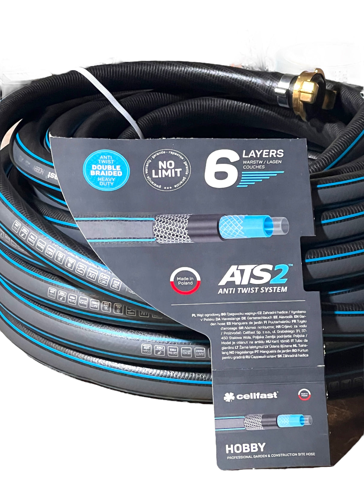 Water hose pipe with Geka brass claw fittings 1/2” or 3/4”