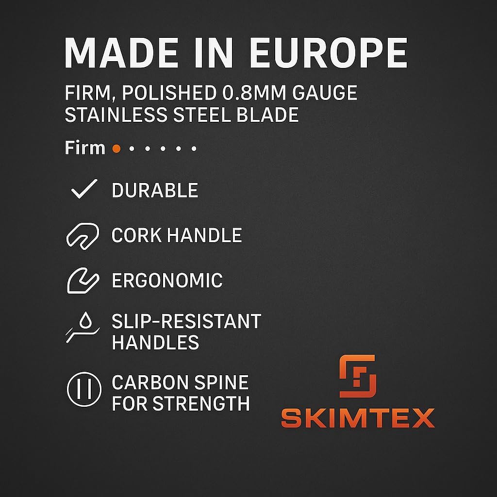 Skimflex Plastering Trowel – Stainless Steel Finishing Tool with Cork Handle for Plaster, Render & Skim Work
