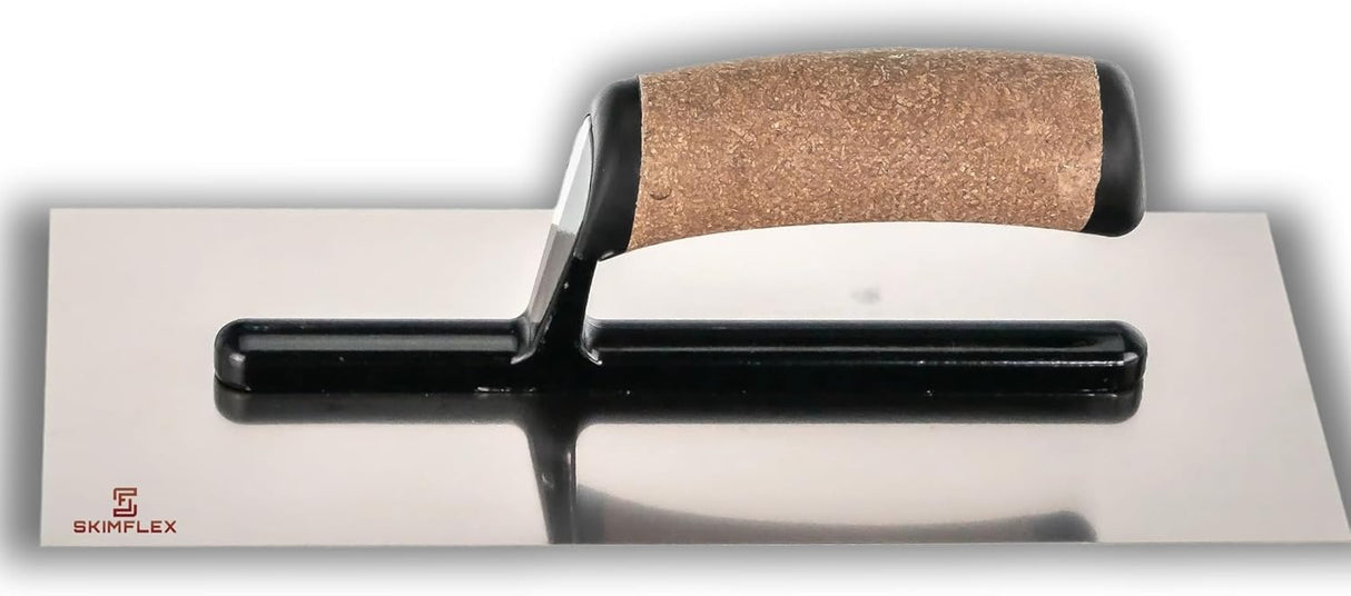 Skimflex Plastering Trowel – Stainless Steel Finishing Tool with Cork Handle for Plaster, Render & Skim Work
