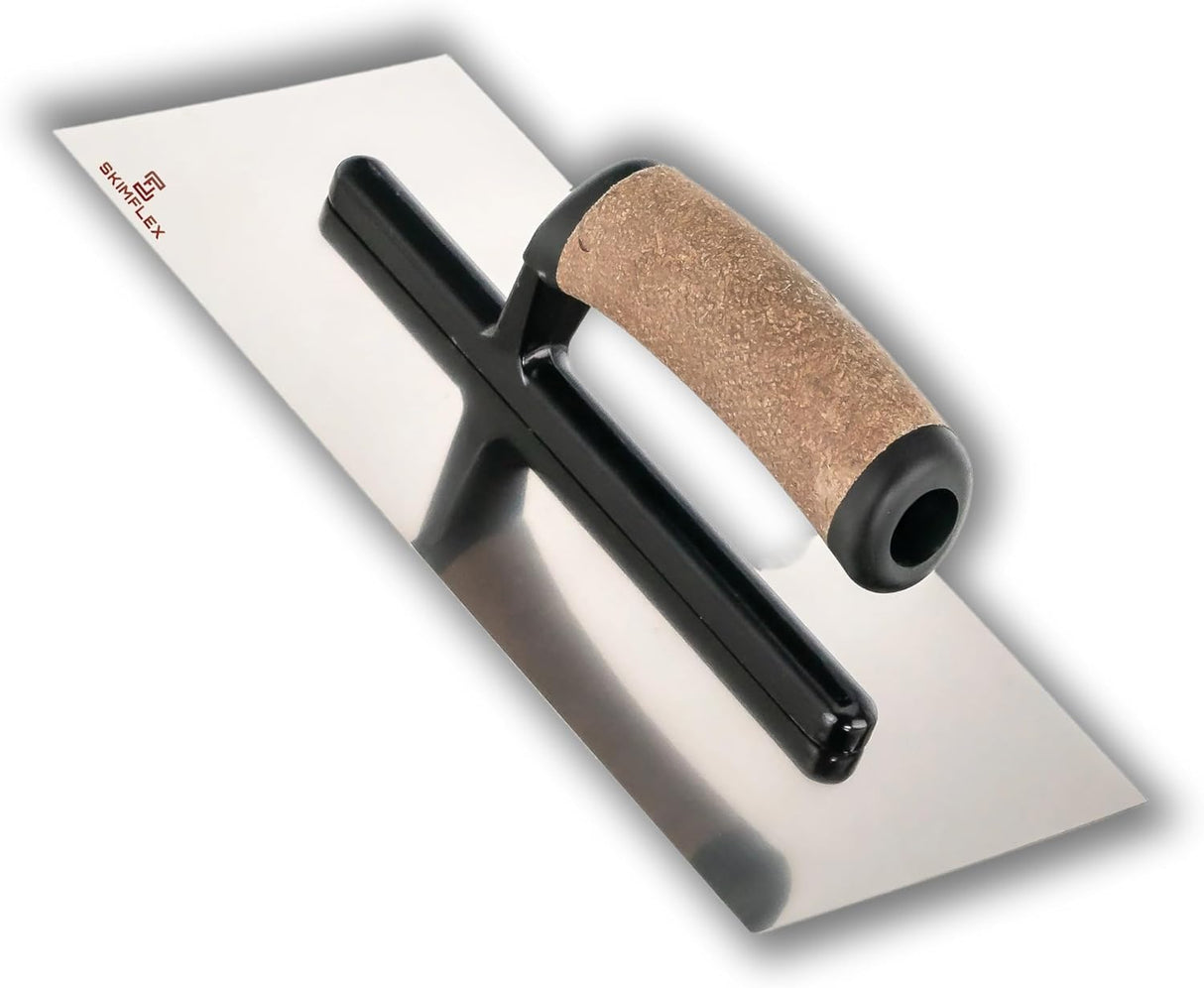 Skimflex Plastering Trowel – Stainless Steel Finishing Tool with Cork Handle for Plaster, Render & Skim Work