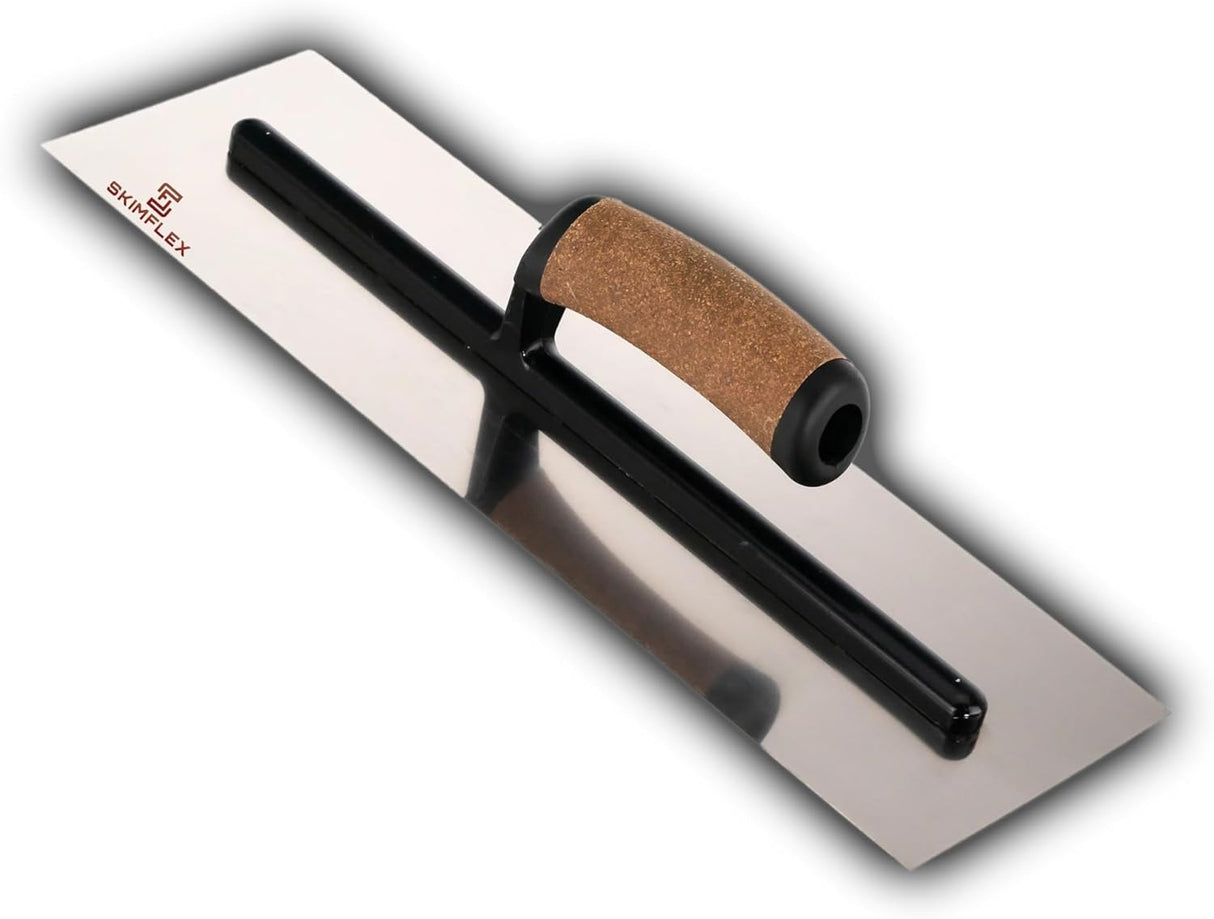 Skimflex Plastering Trowel – Stainless Steel Finishing Tool with Cork Handle for Plaster, Render & Skim Work
