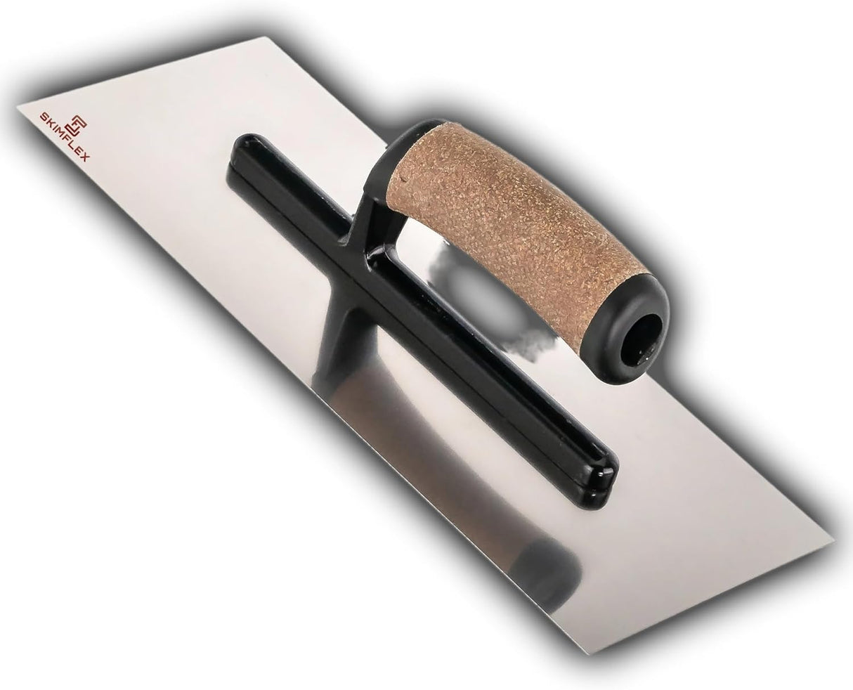 Skimflex Plastering Trowel – Stainless Steel Finishing Tool with Cork Handle for Plaster, Render & Skim Work