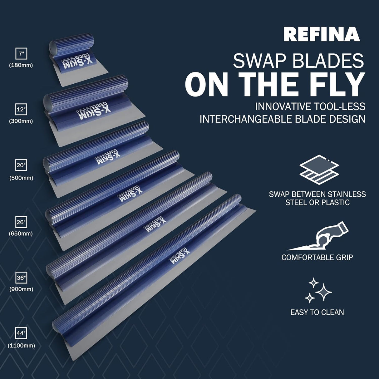 Refina X-SKIM Plazi Plastering Spatula with Interchangeable 1.5mm Blade