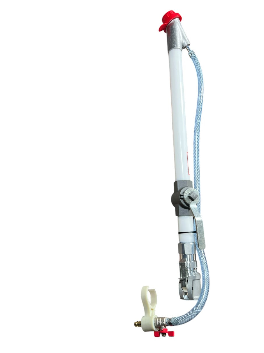 long reach plaster spray gun with aluminium shut off valve for ceilings and high walls
