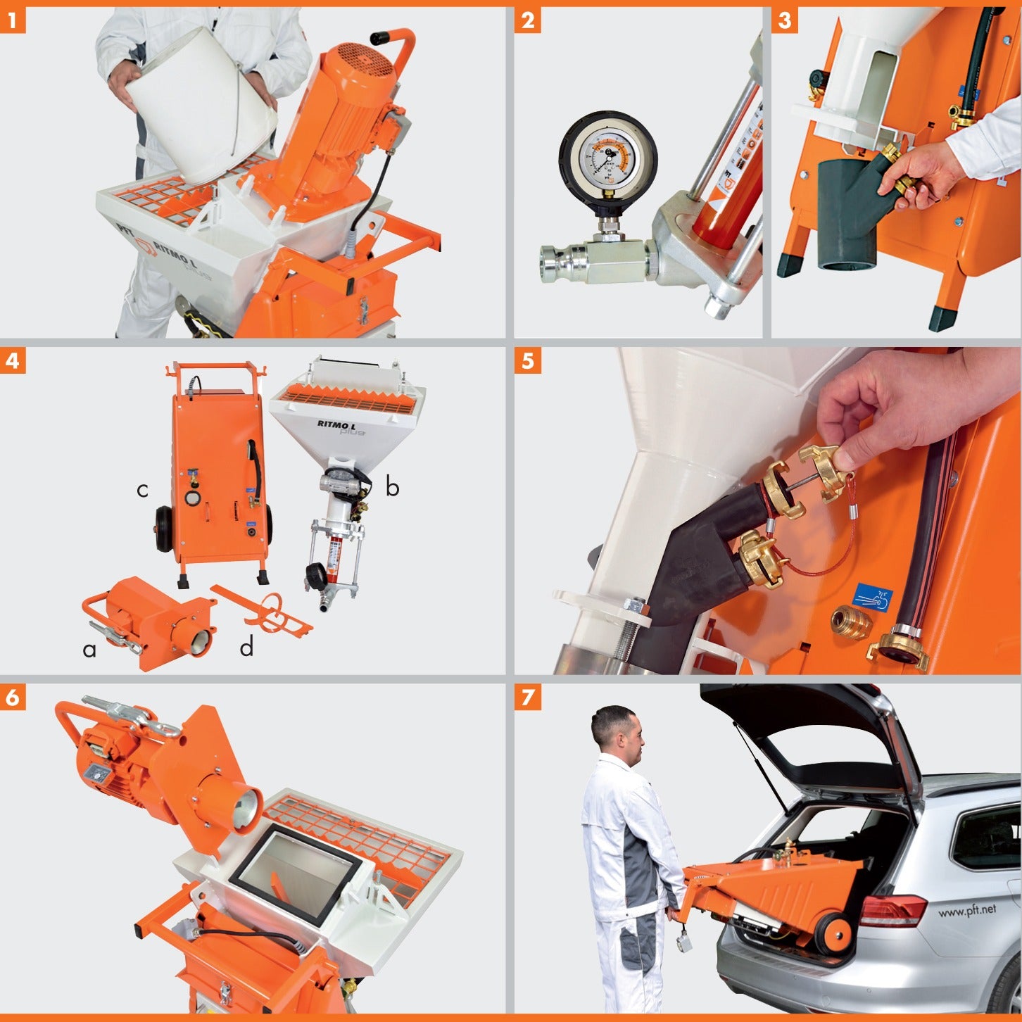 Plastering Machine PFT Ritmo L Plus B4-2 Plastering Machine 240 Volt PFT Wales Bundle