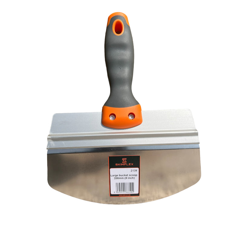 Bucket Scoop/Harling trowel 200mm Skimflex Scooper Stainless Steel