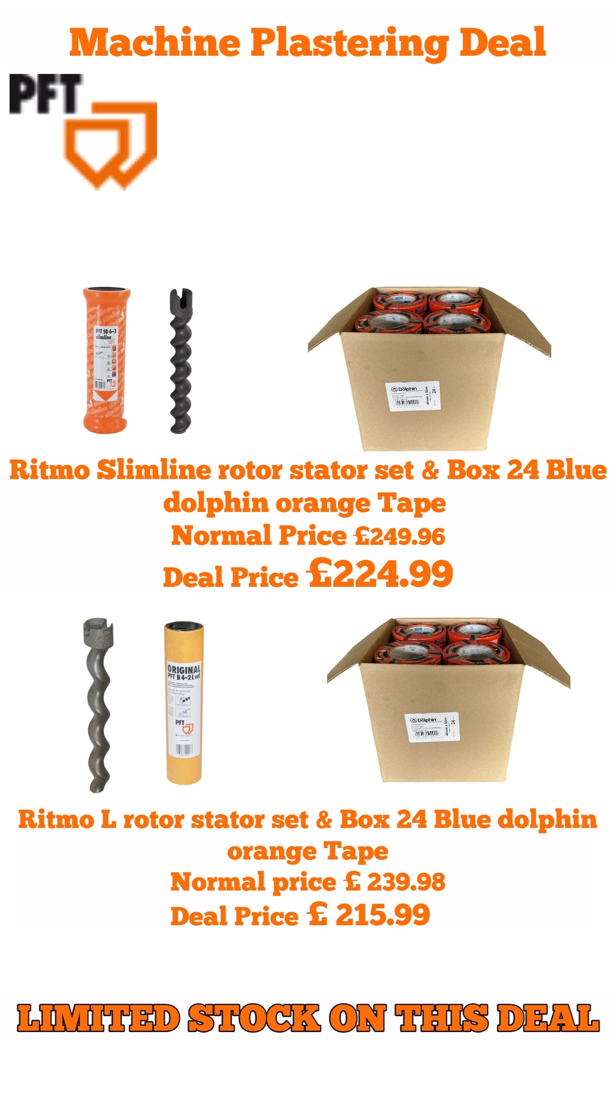 PFT Ritmo Rotor & Stator + Dolphin Brick Tape Bundle – Save 10% Trade Deal