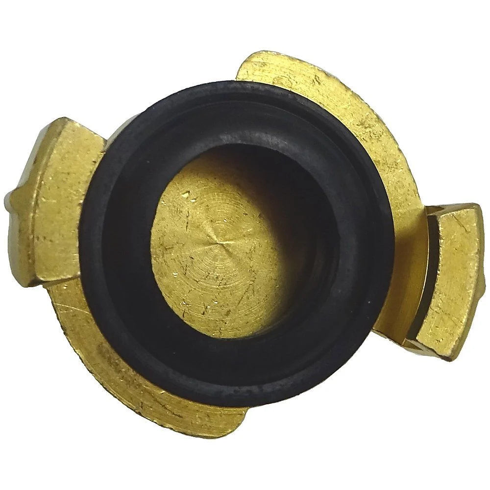 Blank Geka plate fitted to Geka type claw coupling on plastering machine air line