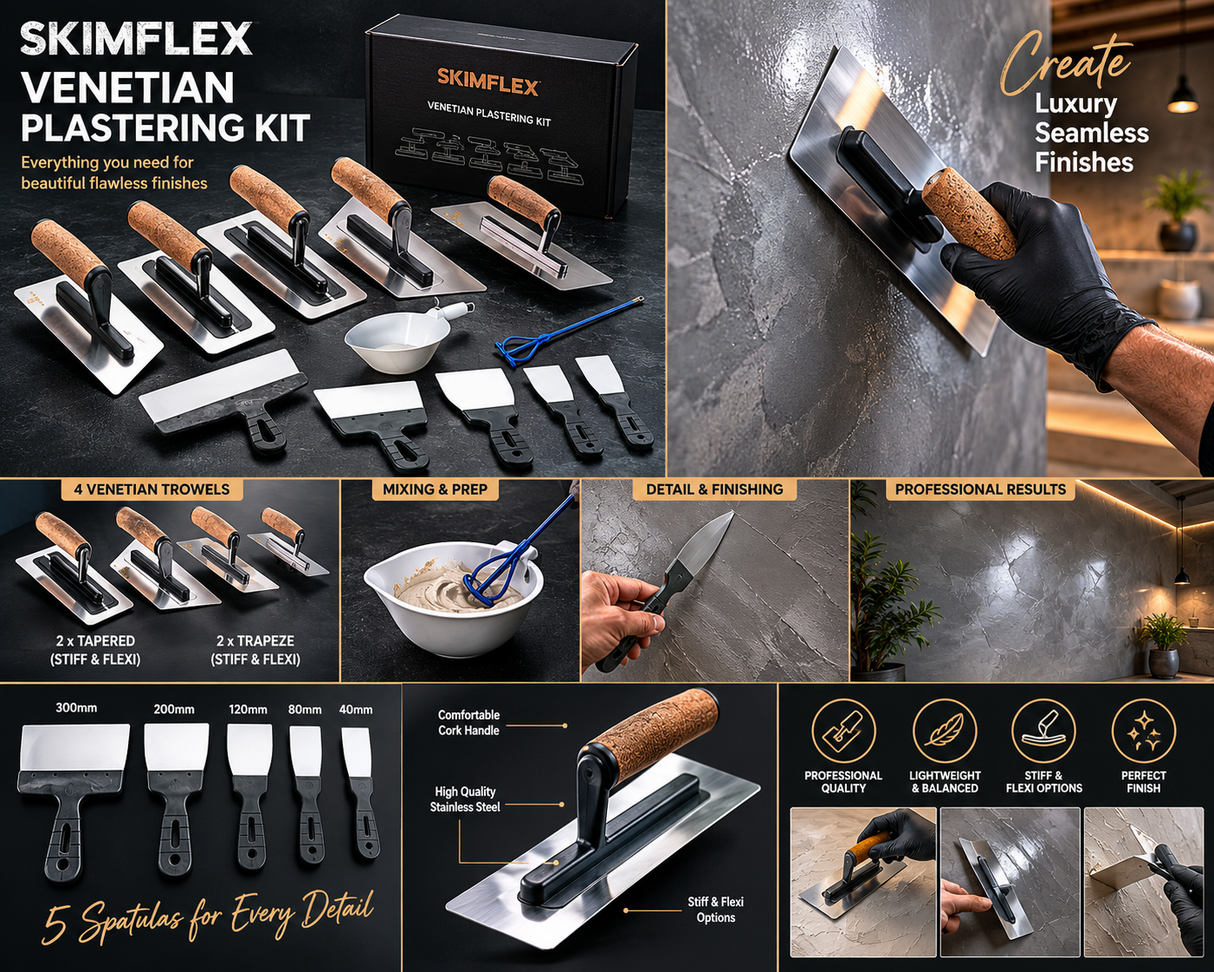 Venetian Plastering Tools Kit – Microcement Polishing Trowel Set
