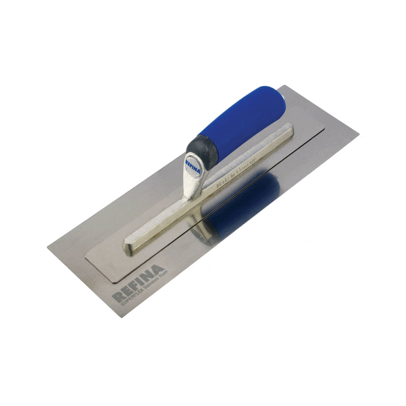 Refina Superflex 2 Trowel  Flexible 0.4 mm Stainless Steel Plastering Trowel for Walls & Ceilings – Soft Grip Handle Finishing Tool