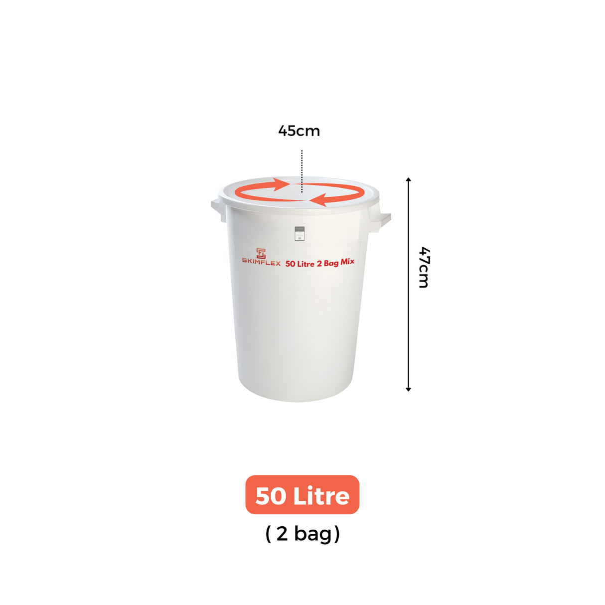 Skimflex Heavy Duty Mixing Buckets – 50L, 75L, 100L, 125L (Single & Multi-Pack)