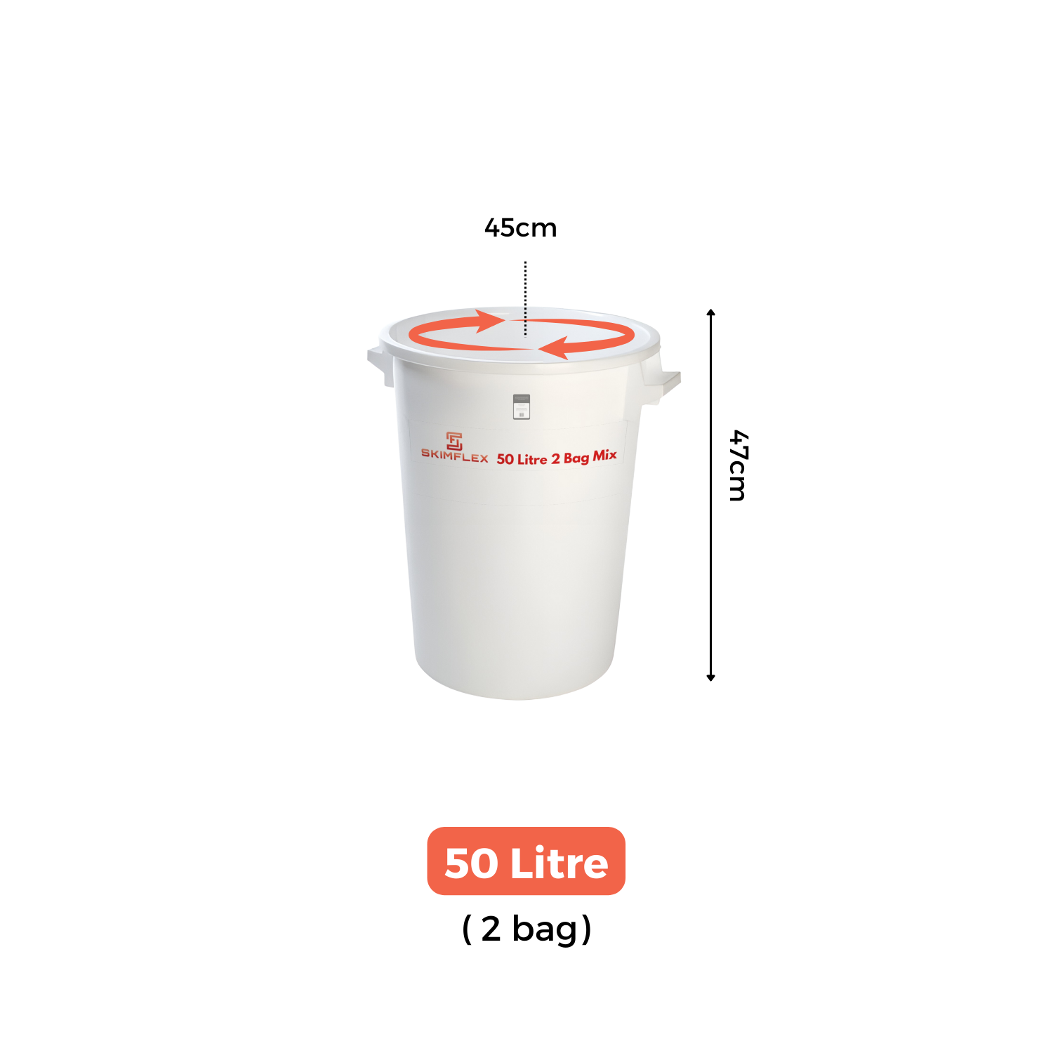 Skimflex Heavy Duty Mixing Buckets – 50L, 75L, 100L, 125L (Single & Multi-Pack)