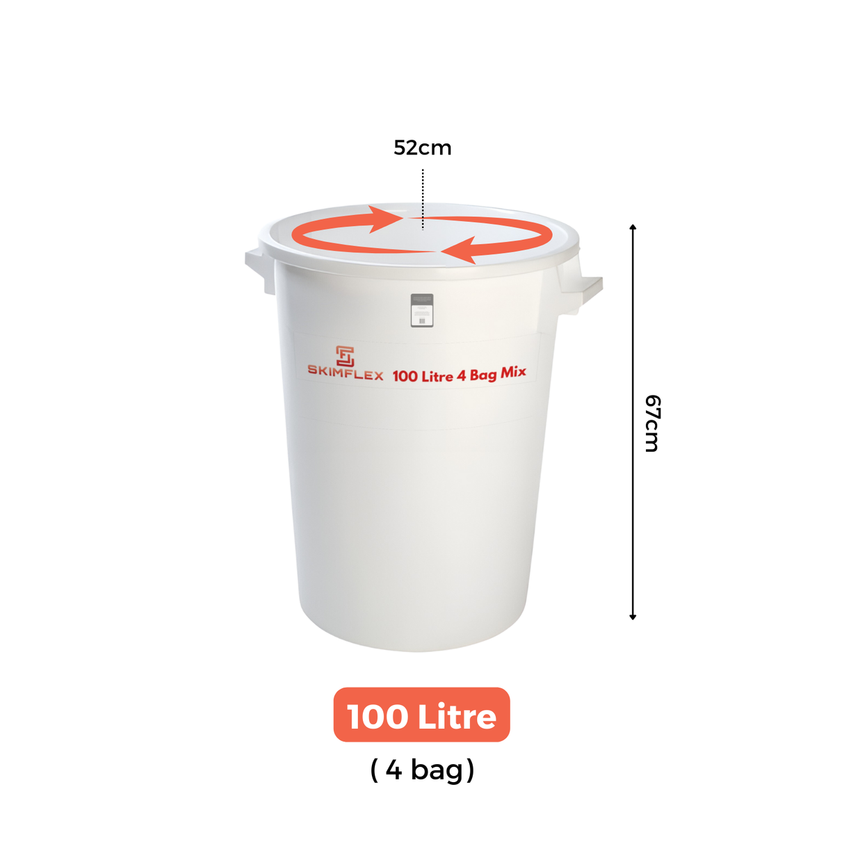 Skimflex Heavy Duty Mixing Buckets – 50L, 75L, 100L, 125L (Single & Multi-Pack)