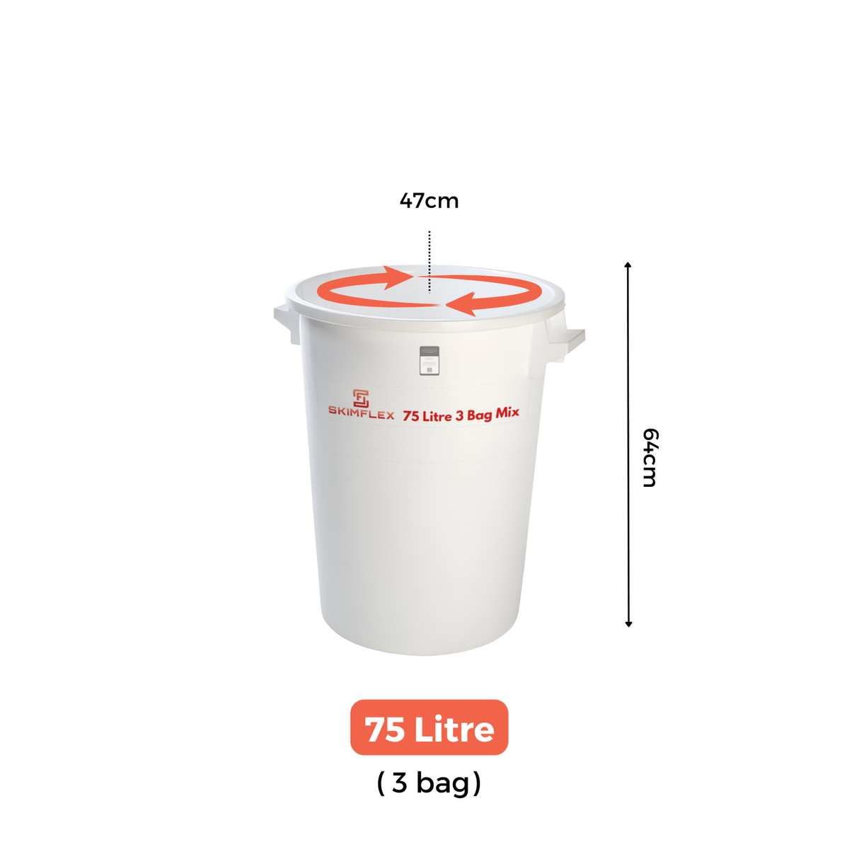 Skimflex Heavy Duty Mixing Buckets – 50L, 75L, 100L, 125L (Single & Multi-Pack)
