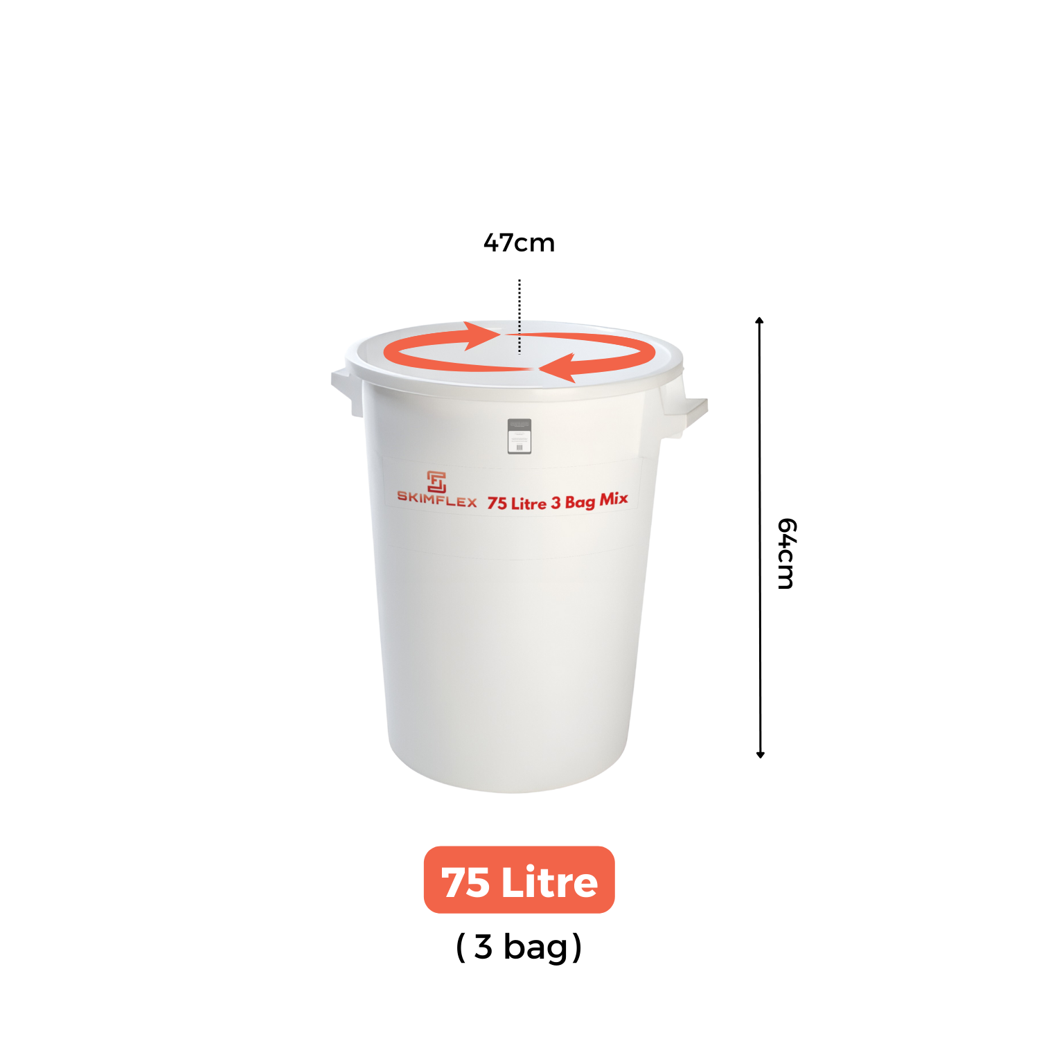 Skimflex Heavy Duty Mixing Buckets – 50L, 75L, 100L, 125L (Single & Multi-Pack)