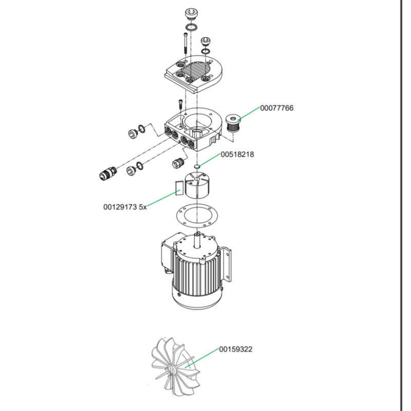 Carbon Blades for Ritmo Compressor 5 Pieces 00129173