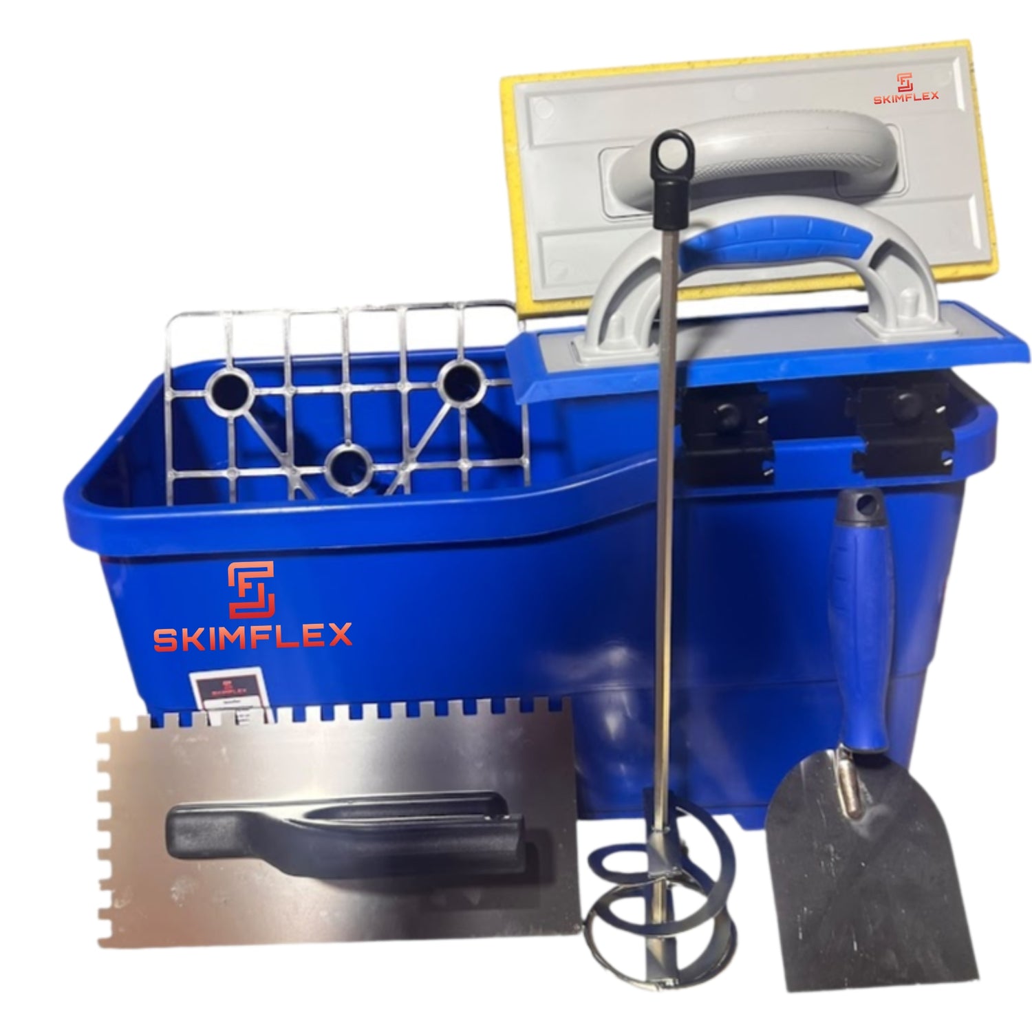Tilers Washboy Set – Skimflex Bucket, Sponge, Grout Float, Paddle & Trowels