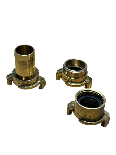 1 inch Geka type claw fittings including hose tail, male BSP and female BSP for air and water