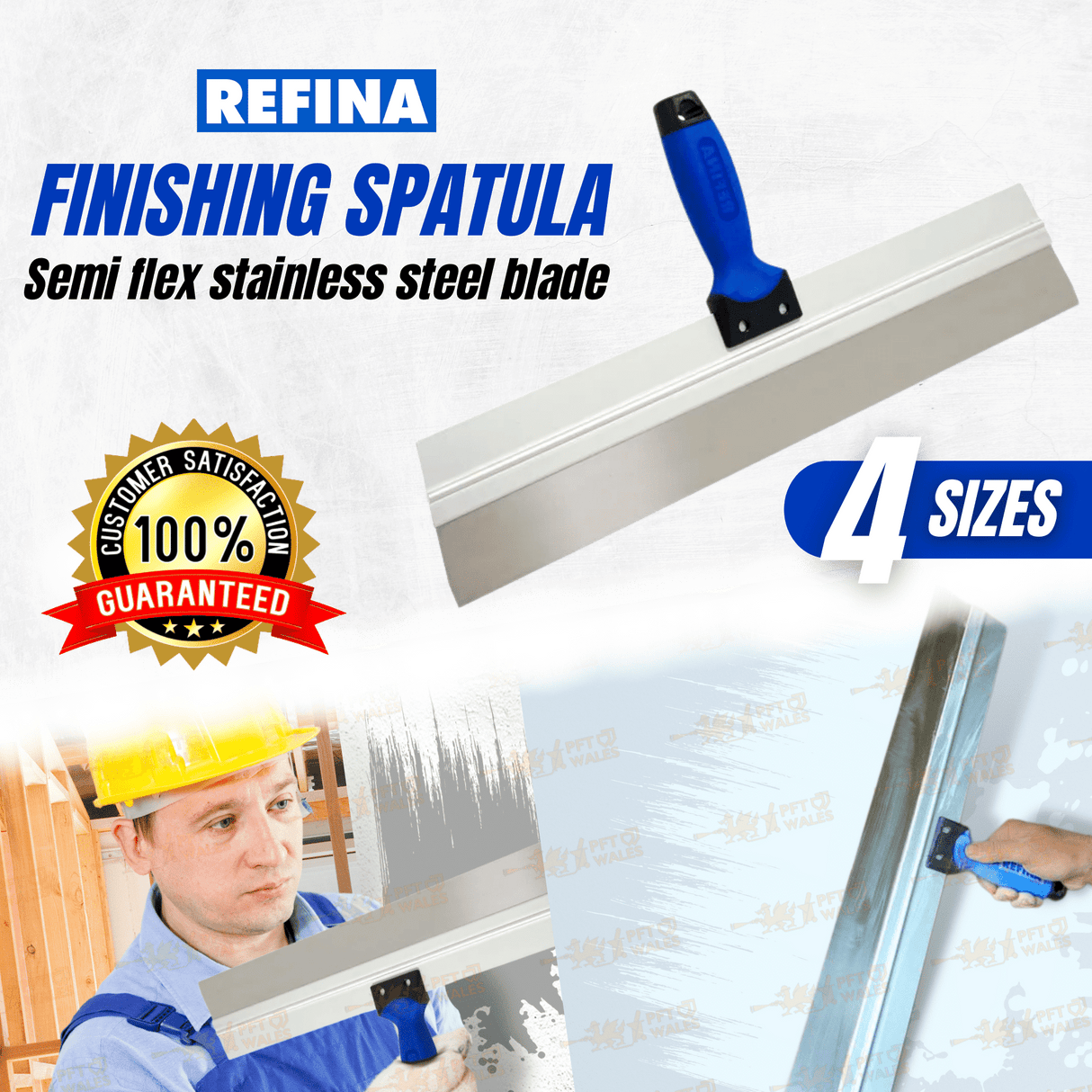 Plastering Skimming Spatula Refina Rubber handle