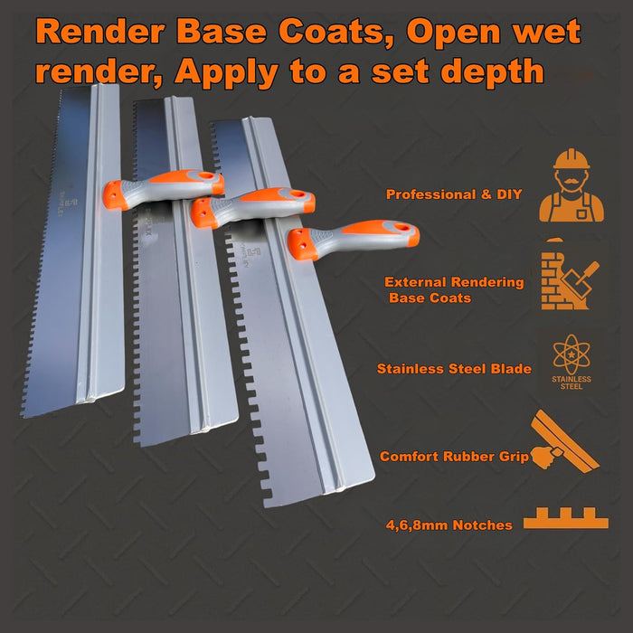 skimflex serrated plastering spatulas with notches from PFT Wales