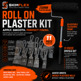 Roll On Plaster Kit – Skimflex Plaster Roller & 11 Piece Spatula Set