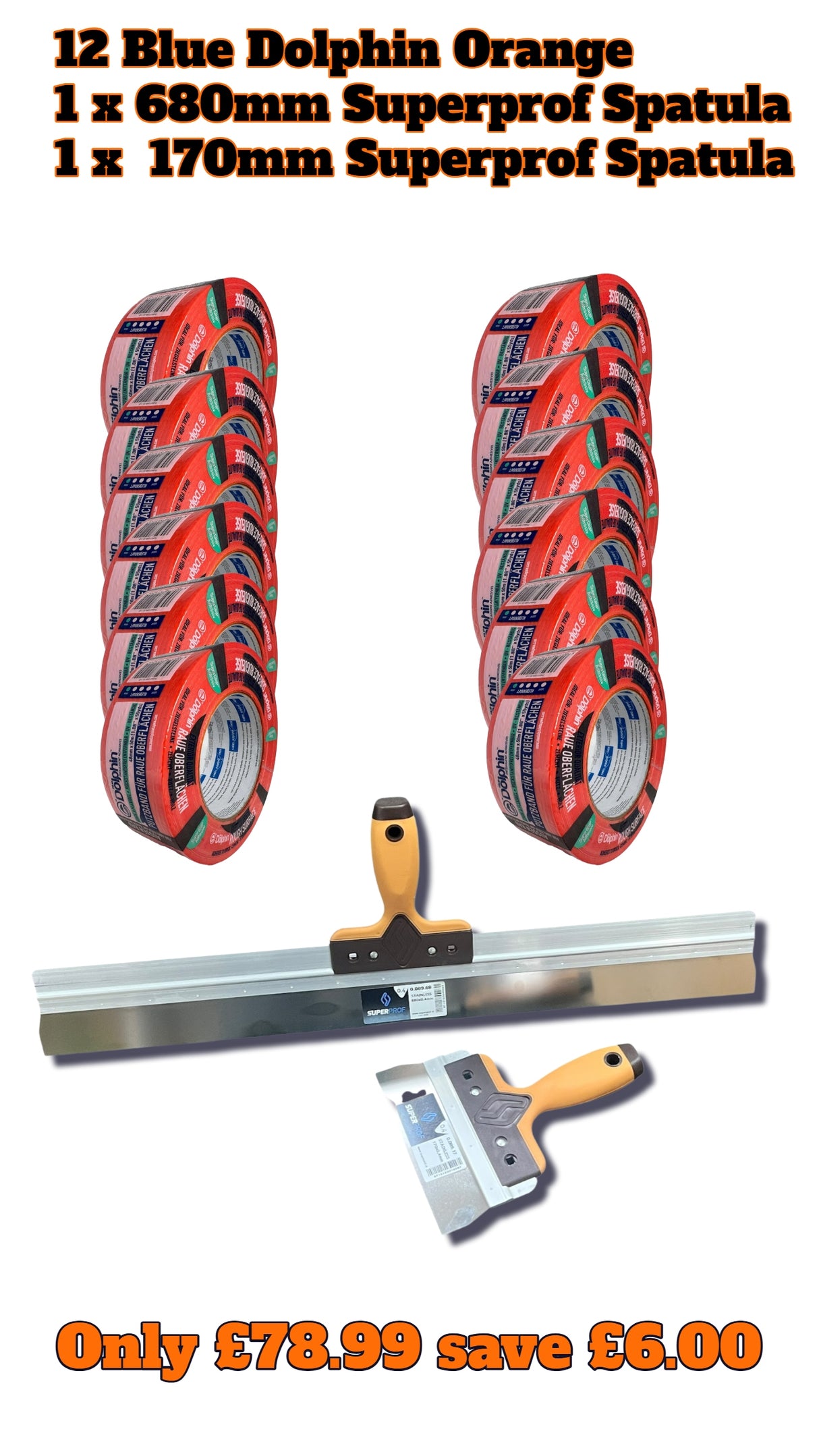 Brick Tape & Plastering Spatula Bundle – Blue Dolphin + Superprof
