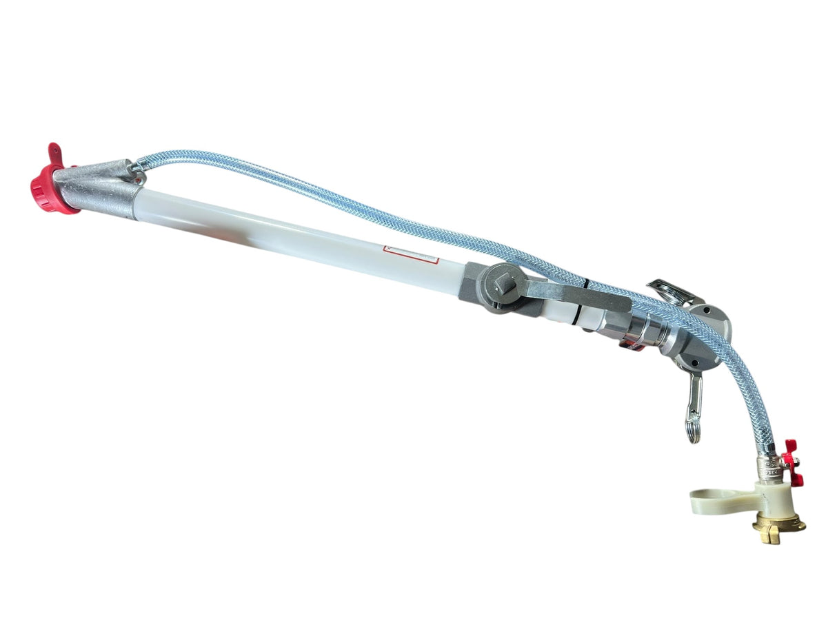 600mm long PFT G4 spray gun with 14mm spray cap shut off valve and Geka fitting