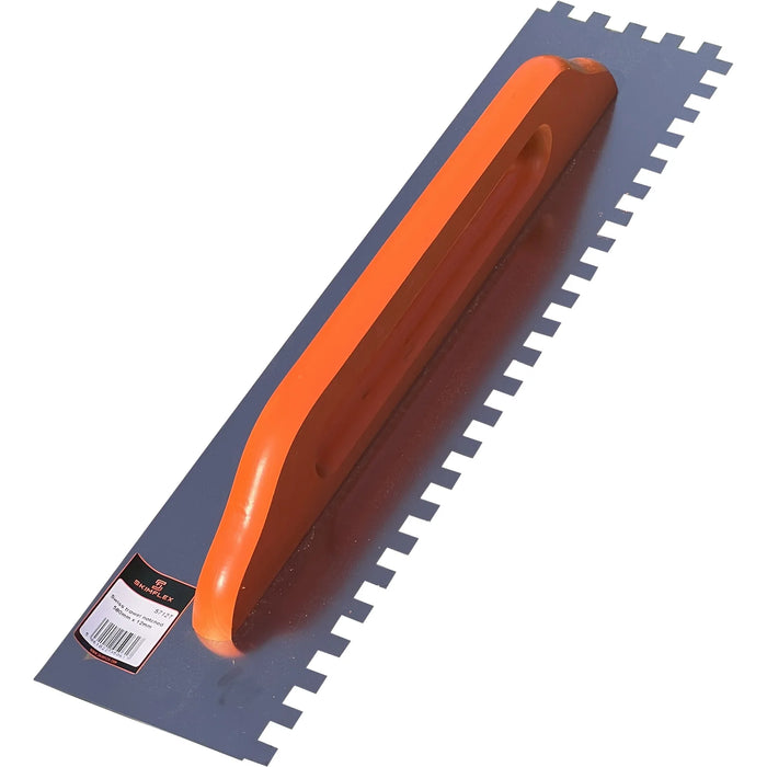 Skimflex Trowel with orange handle and 12mm notch on a white background