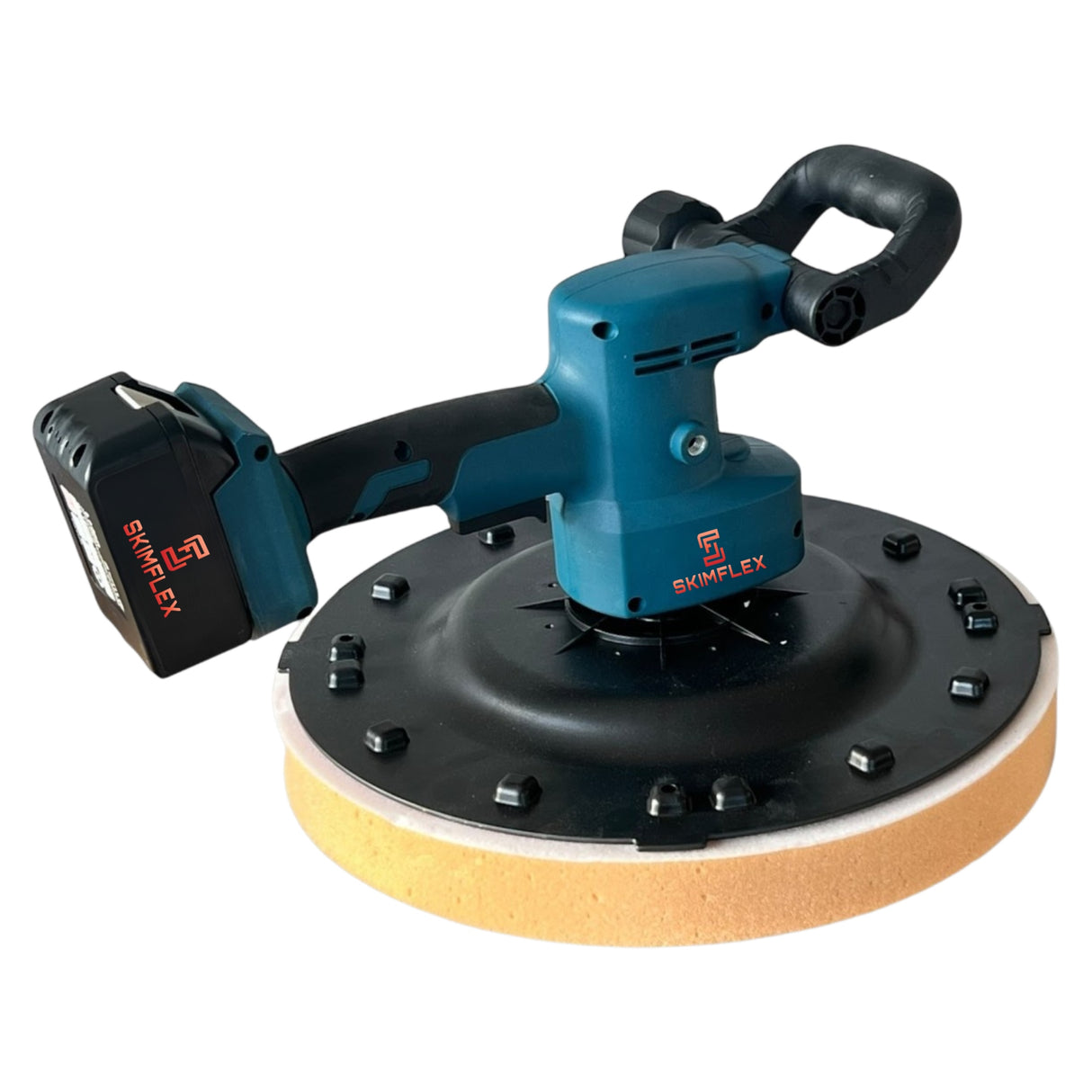 Skimflex 400mm cordless power float with brown sponge finishing pad