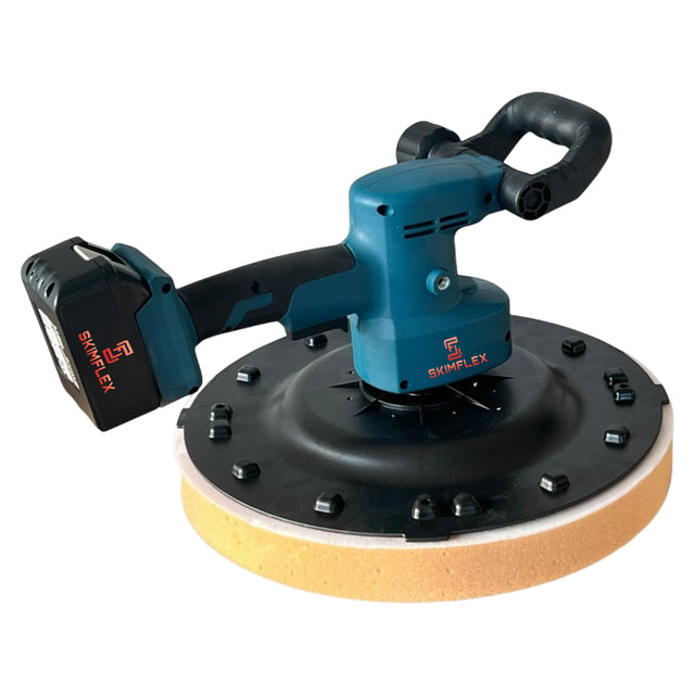 Skimflex 400mm cordless power float with brown sponge finishing pad