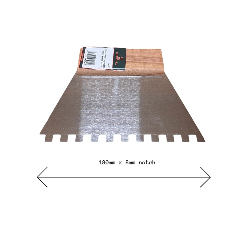 Adhesive spreader Notched Toothed Various size tooth Skimflex 180mm