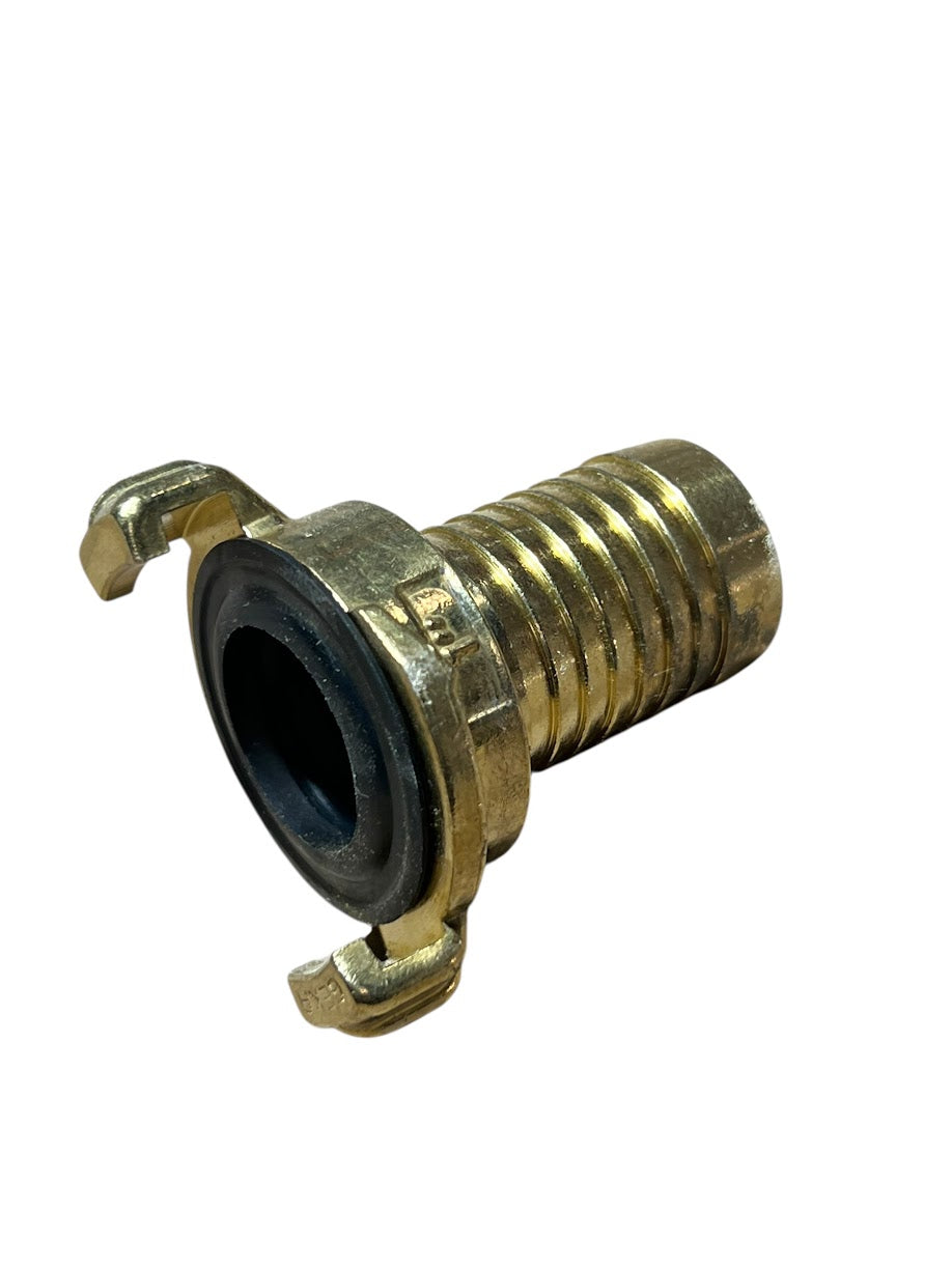 Geka style 1 inch hose tail fitting for plastering machine water and air lines