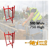 Bricklayers Plasterers Spot Board Stands 750mm High Red