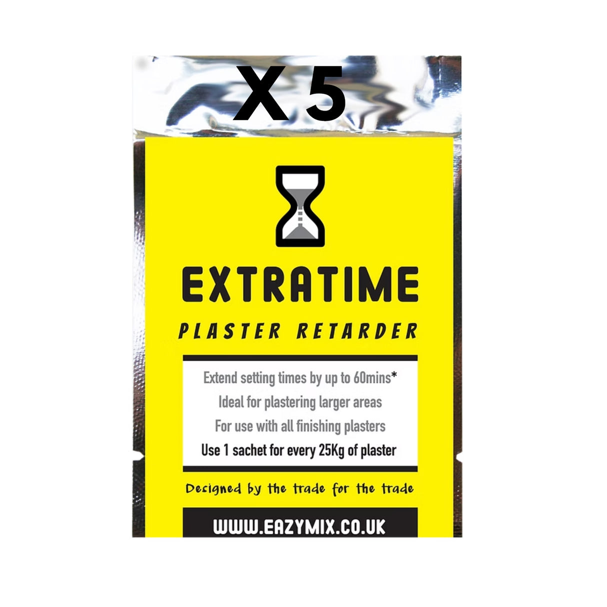 5 packs eazymix extratime plaster retarder