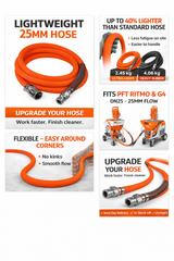Lightweight 25mm hose reduces fatigue on plastering jobs