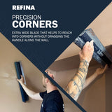 Refina X-SKIM Stainless Steel Spatula with Interchangeable 0.3mm Blade – Professional Plastering Tool with Ergonomic Roll Grip and TRUE EDGE Technology, Available in Multiple Sizes (7” to 44”) for Smoothing and Finishing Walls and Ceilings