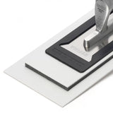 White Plaziflex Flexiback plastic skimming trowel with blue handle