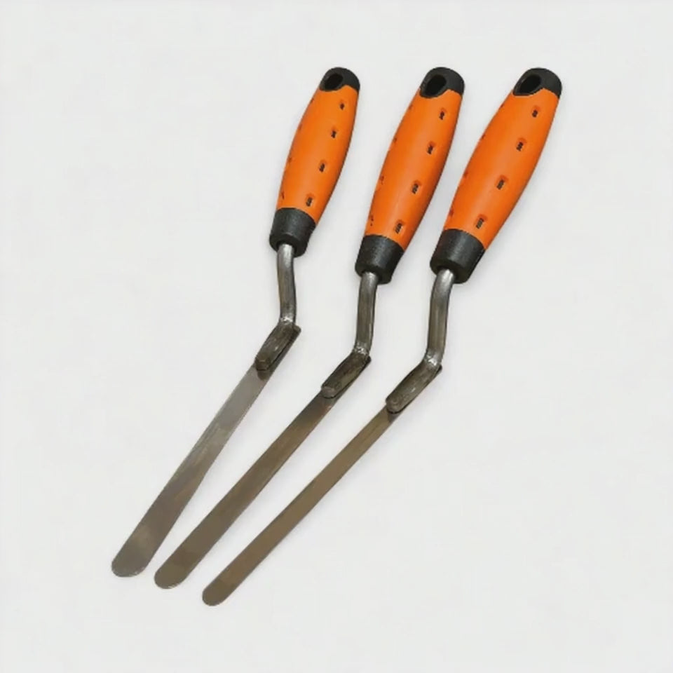 Skimflex Tuck Pointer Trowel Set – 3 Sizes (8mm, 10mm, 12mm) Stainless Steel Blades with Rubber Grip Handle
