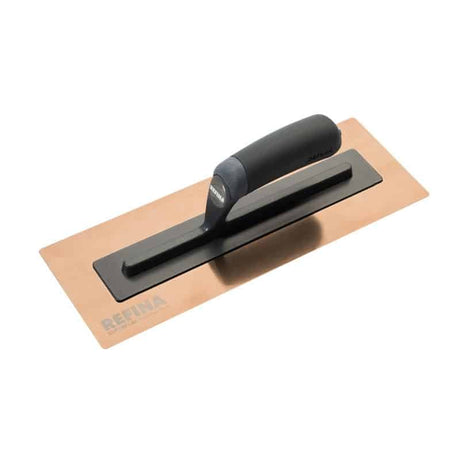 Rose gold Refina Superflex-3 finishing trowel for smooth plaster finishes