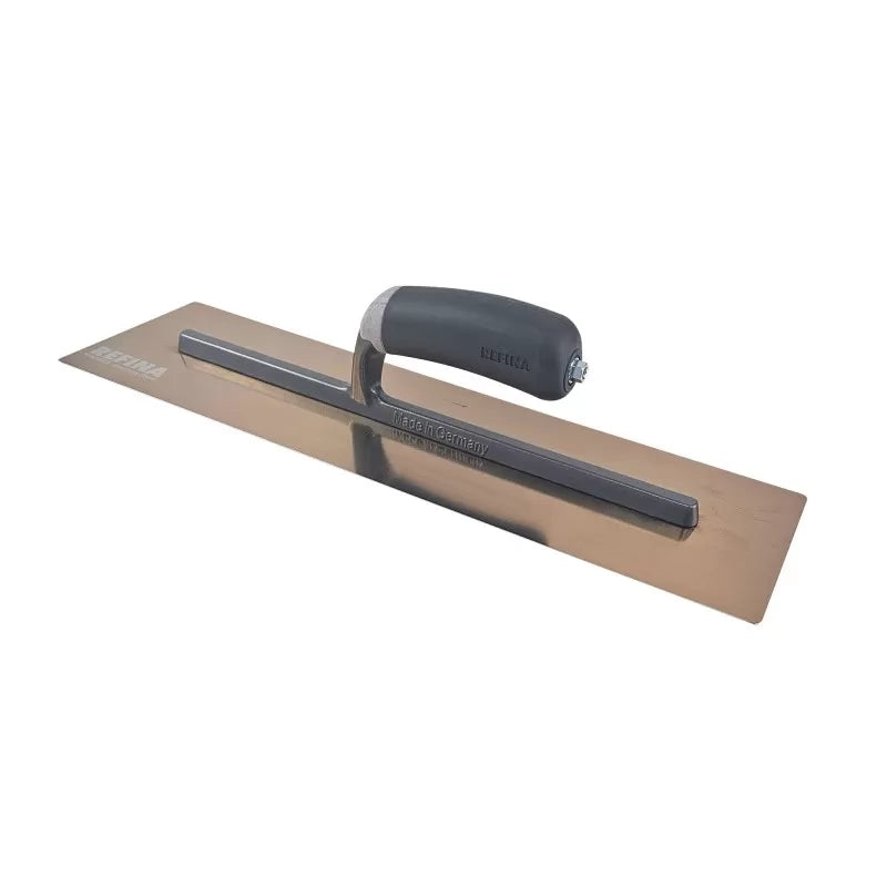 Rose gold flexible plastering trowel for smooth finishes