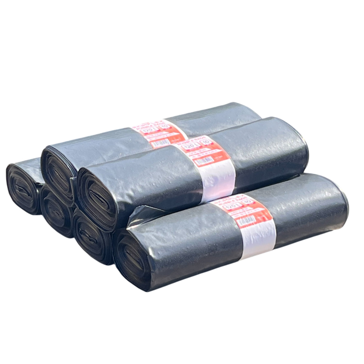 Skimflex 120/240L Heavy Duty Rubble Sacks – 75 Micron Black Builders Waste Bags (Roll of 10)