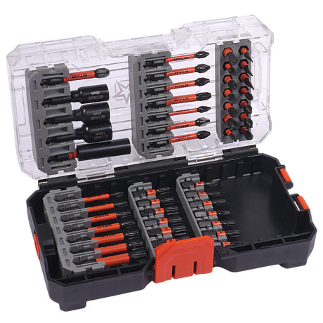 skimflex impact driver bit set 47 pieces in a case