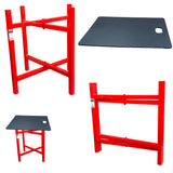 Skimflex Bricklayers Spot Board Stand – Heavy Duty Mortar Board Holder, Red Powder Coated Steel, Foldable, 500mm / 750mm / 900mm
