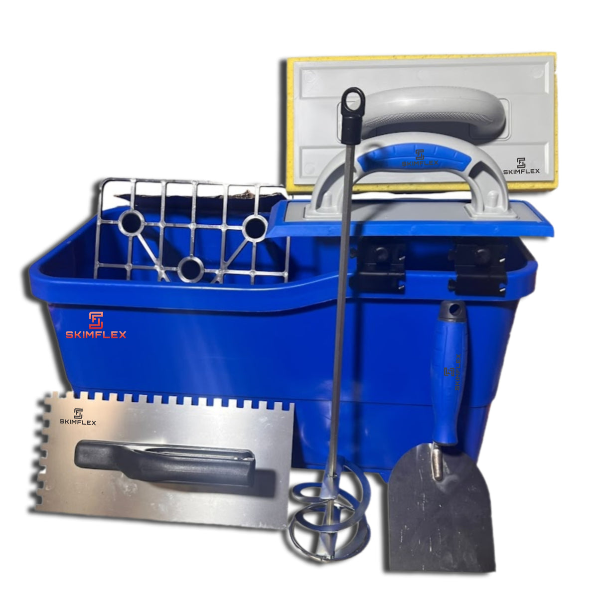 Tilers Washboy Set – Skimflex Bucket, Sponge, Grout Float, Paddle & Trowels