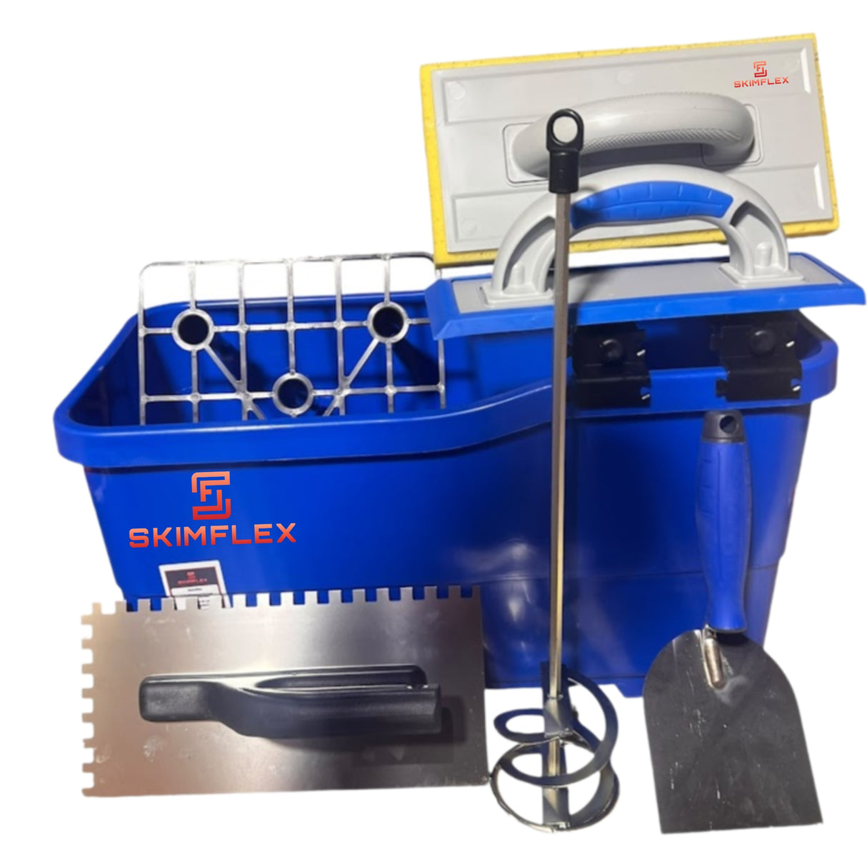 Tilers Washboy Set – Skimflex Bucket, Sponge, Grout Float, Paddle & Trowels